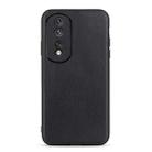 For Honor 80 Pro Accurate Hole Lambskin Texture Genuine Leather Phone Case(Black) - 1