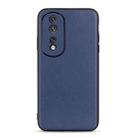 For Honor 80 Pro Accurate Hole Lambskin Texture Genuine Leather Phone Case(Blue) - 1