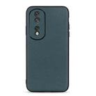 For Honor 80 Pro Accurate Hole Lambskin Texture Genuine Leather Phone Case(Green) - 1