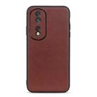 For Honor 80 Pro Accurate Hole Lambskin Texture Genuine Leather Phone Case(Brown) - 1