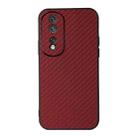 For Honor 80 Carbon Fiber Texture Shockproof Phone Case(Red) - 1