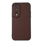 For Honor 80 Carbon Fiber Texture Shockproof Phone Case(Brown) - 1