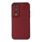 For Honor 80 Pro Carbon Fiber Texture Shockproof Phone Case(Red) - 1