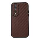 For Honor 80 Pro Carbon Fiber Texture Shockproof Phone Case(Brown) - 1