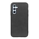 For Samsung Galaxy A54 5G Accurate Hole Two-color Calf Texture PU Phone Case(Black) - 1