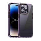 For iPhone 14 Pro MG Series Crystal Clear Glass Phone Case(Purple) - 1