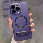 For iPhone 14 PC Fuel Injection Magsafe Holder Phone Case(Purple) - 1