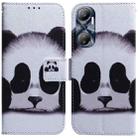 For Infinix Hot 20 Coloured Drawing Flip Leather Phone Case(Panda) - 1