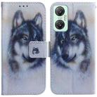For Infinix Hot 20 5G Coloured Drawing Flip Leather Phone Case(White Wolf) - 1
