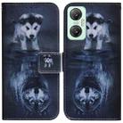 For Infinix Hot 20 5G Coloured Drawing Flip Leather Phone Case(Wolf and Dog) - 1