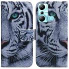 For Infinix Hot 20i Coloured Drawing Flip Leather Phone Case(Tiger) - 1