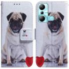 For Infinix Hot 20i Coloured Drawing Flip Leather Phone Case(Pug) - 1