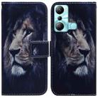 For Infinix Hot 20i Coloured Drawing Flip Leather Phone Case(Lion) - 1