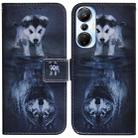 For Infinix Hot 20s Coloured Drawing Flip Leather Phone Case(Wolf and Dog) - 1