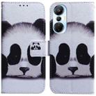 For Infinix Hot 20s Coloured Drawing Flip Leather Phone Case(Panda) - 1