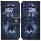 For Realme Q3S / Q3T / 9 SE / 9 5G Speed Coloured Drawing Flip Leather Phone Case(Wolf and Dog) - 1