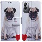 For Tecno Pova 4 Coloured Drawing Flip Leather Phone Case(Pug) - 1