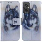 For Xiaomi Redmi 11 Prime 4G Coloured Drawing Flip Leather Phone Case(White Wolf) - 1