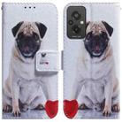 For Xiaomi Redmi 11 Prime 4G Coloured Drawing Flip Leather Phone Case(Pug) - 1