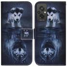 For Xiaomi Redmi 11 Prime 4G Coloured Drawing Flip Leather Phone Case(Wolf and Dog) - 1