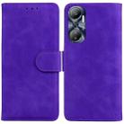 For Infinix Hot 20 Skin Feel Pure Color Flip Leather Phone Case(Purple) - 1