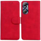 For Infinix Hot 20 Skin Feel Pure Color Flip Leather Phone Case(Red) - 1