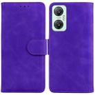 For Infinix Hot 20 5G Skin Feel Pure Color Flip Leather Phone Case(Purple) - 1