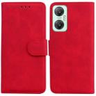 For Infinix Hot 20 5G Skin Feel Pure Color Flip Leather Phone Case(Red) - 1