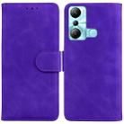 For Infinix Hot 20i Skin Feel Pure Color Flip Leather Phone Case(Purple) - 1