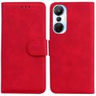 For Infinix Hot 20s Skin Feel Pure Color Flip Leather Phone Case(Red) - 1
