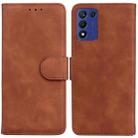 For Realme Q3S / Q3T / 9 SE / 9 5G Speed Skin Feel Pure Color Flip Leather Phone Case(Brown) - 1