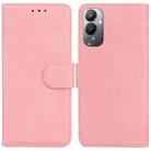 For Tecno Pova 4 Skin Feel Pure Color Flip Leather Phone Case(Pink) - 1