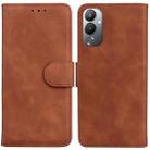 For Tecno Pova 4 Skin Feel Pure Color Flip Leather Phone Case(Brown) - 1