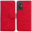 For Xiaomi Redmi 11 Prime 4G Skin Feel Pure Color Flip Leather Phone Case(Red) - 1