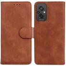 For Xiaomi Redmi 11 Prime 4G Skin Feel Pure Color Flip Leather Phone Case(Brown) - 1