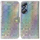 For Infinix Hot 20 Colorful Magnetic Buckle Leather Phone Case(Silver) - 1