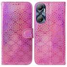 For Infinix Hot 20 Colorful Magnetic Buckle Leather Phone Case(Pink) - 1