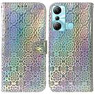 For Infinix Hot 20i Colorful Magnetic Buckle Leather Phone Case(Silver) - 1