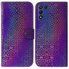 For Realme Q3S / Q3T / 9 SE / 9 5G Speed Colorful Magnetic Buckle Leather Phone Case(Purple) - 1