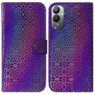 For Tecno Pova 4 Colorful Magnetic Buckle Leather Phone Case(Purple) - 1