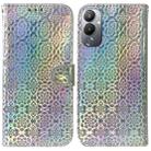 For Tecno Pova 4 Colorful Magnetic Buckle Leather Phone Case(Silver) - 1