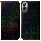 For Tecno Pova 4 Colorful Magnetic Buckle Leather Phone Case(Black) - 1