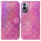 For Tecno Pova 4 Colorful Magnetic Buckle Leather Phone Case(Pink) - 1