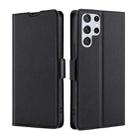 For Samsung Galaxy S23 Ultra Ultra-thin Voltage Side Buckle Horizontal Flip Leather Phone Case(Black) - 1