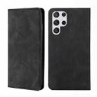 For Samsung Galaxy S23 Ultra 5G Skin Feel Magnetic Horizontal Flip Leather Phone Case(Black) - 1