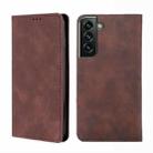 For Samsung Galaxy S23+ 5G Skin Feel Magnetic Horizontal Flip Leather Phone Case(Dark Brown) - 1