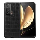 For Honor Magic Vs Crocodile Texture Genuine Leather Shockproof Phone Case(Black) - 1