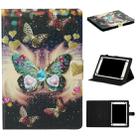 For 8 inch Tablet PC Universal Coloured Drawing Pattern Horizontal Flip Leather Case with Holder & Card Slot(Butterflies) - 1