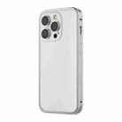 For iPhone 14 Pro Max Spring Buckle Metal Frosted Phone Case(Silver) - 1