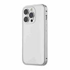 For iPhone 14 Plus Spring Buckle Metal Frosted Phone Case(Silver) - 1